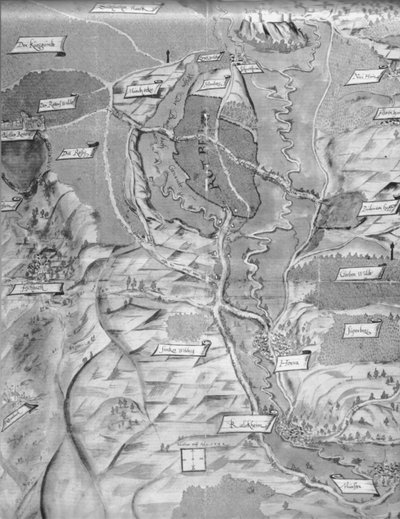 Map of Kelkheim and Surroundings from the 16th Century by Sebastian Wolff